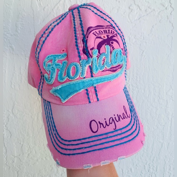 Robin Ruth Accessories - Robin Ruth pink and blue women’s Florida baseball cap hat one size